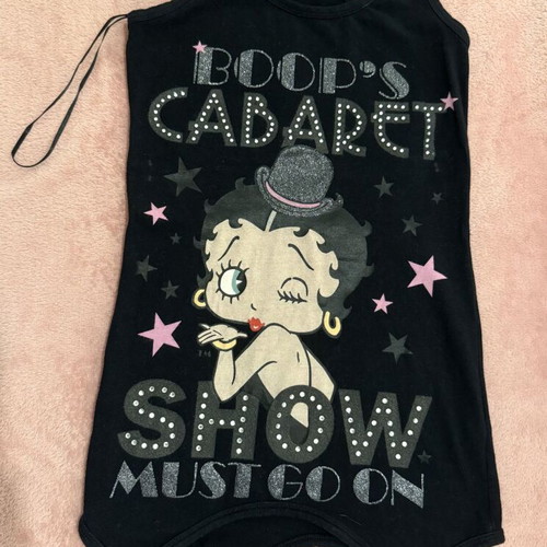 Oysho Vintage Small Black Betty Boop Top Bodysuit like new