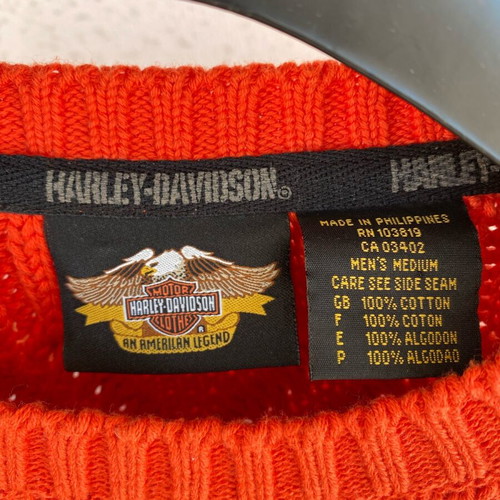 Harley Davidson sweater like new, orange, size M