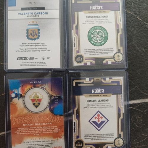 Football Autograph Cards Lot of 4 Topps Gold and Panini 2024-2026