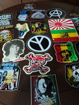 Rock stickers from previous century used, size approx. 14x10cm