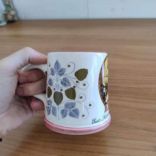 Set of two hand-painted ceramic beer mugs like new