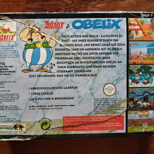 Asterix & Obelix SNES game used, original PAL cartridge with box