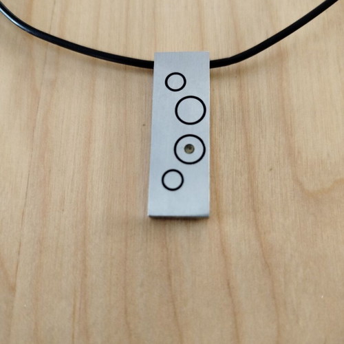 Pendant necklace used, silver with clasp 36x12x3 mm