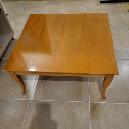 Wooden coffee table used with wear marks
