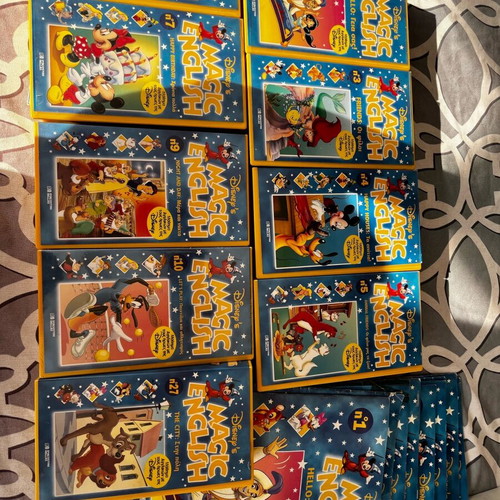 Magic English video cassettes used, collection of 10 with booklets