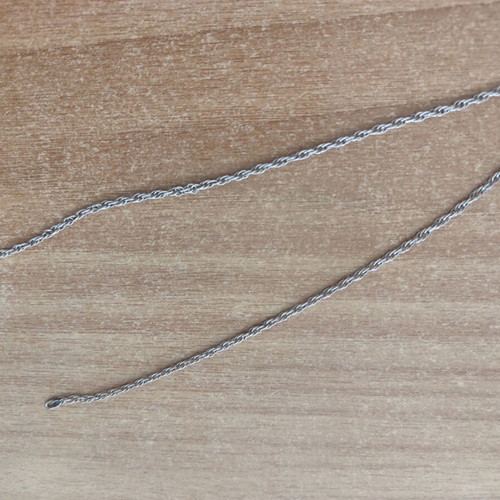 Silver 925 twisted rope chain necklace, 45cm
