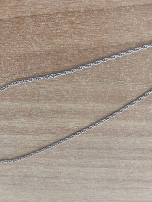 Silver 925 twisted rope chain necklace, 45cm