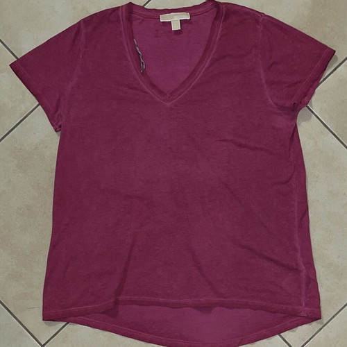 Michael Michael Kors Women T-Shirt magenta V-Neck size L like new