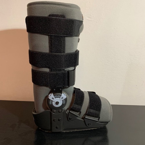 Medical Brace Air-rom rocker bottom MB/6005 orthopedic ankle boot used with adjustable crutches