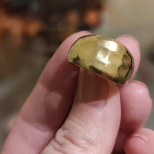 Gold embossed ring made of stainless steel new
