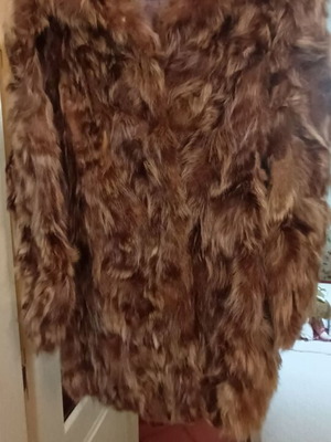 Fur jacket genuine used, brown, size L