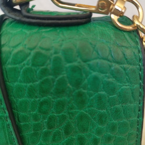 Women's bag new, green, with long removable strap and two inner pockets