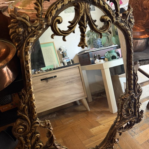 Vintage carved mirror used, 60 years old, baroque decoration