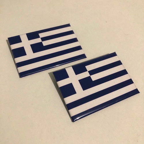 Greek flag badges new, set of two