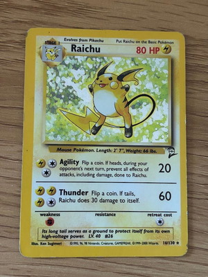 Raichu Pokémon Base Set 2 card