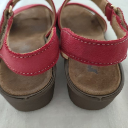 Imac Ladies Red Leather Anatomical Sandals Size 36 Like New