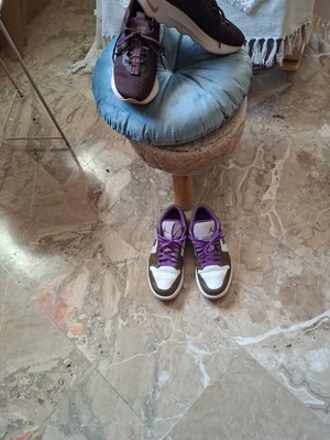 Nike Motiva and Air Jordan sneakers like new, size 41, green and purple