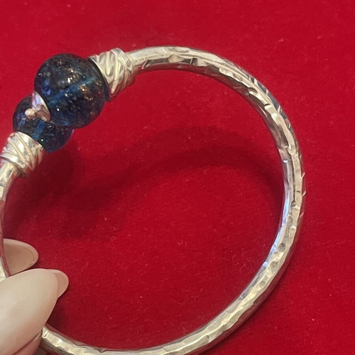 Bracelet 950 spiraled with Murano beads used, fits up to 20 cm wrist