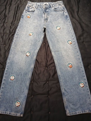 Wide leg Bershka jean like new, blue, size S