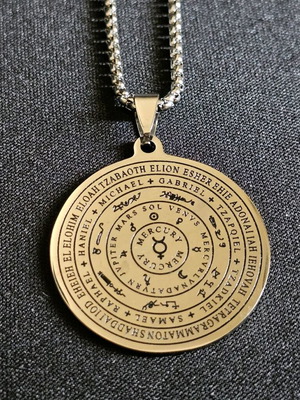 Stainless steel necklace planets and archangels new