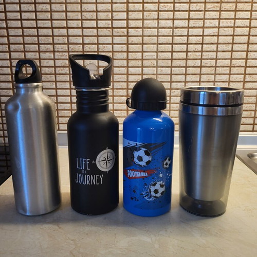 Aluminium water bottles, set of 4