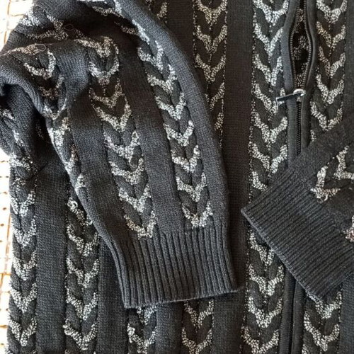 Cortigiani men's cardigan black and gray size 50 like new