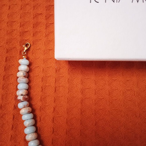 Melia Turqoise Jasper Necklace new, turquoise and gold plated