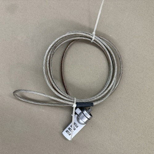 Laptop security lock with 4-digit combination and steel cable