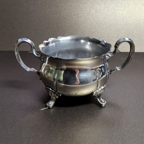Silver Plated Tea and Coffee Set used, Victorian style, 4 pieces