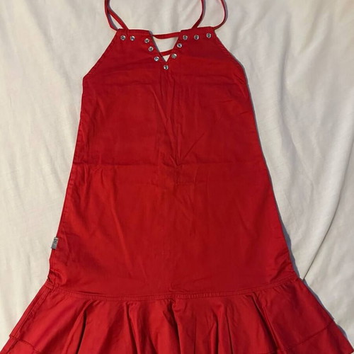 Girls' Dress Like New, Size 10 Years, Red with Ruffles