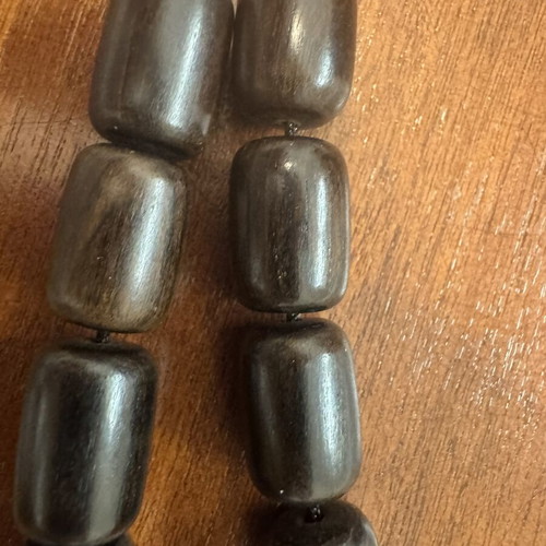 Ebony handmade komboloi with 19 beads, used