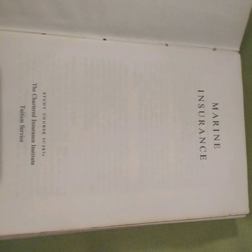 Marine Insurance Book used