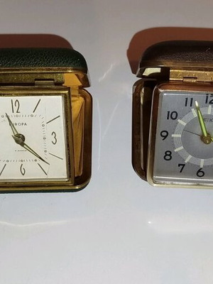 Travel clocks used, set of 4 vintage pieces