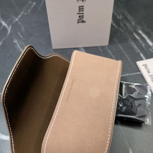 Palm Angels sunglasses case new brown with card and box