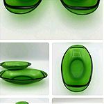  Ζευγάρι πιάτα/ραβιέρες Vereco emerald green France 60'.