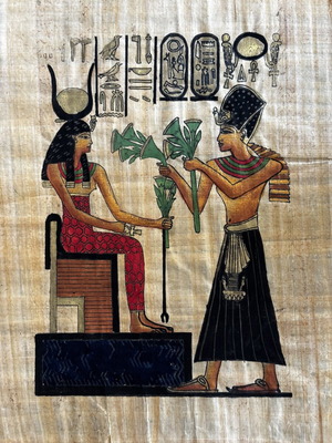Vintage Egyptian Papyrus in like new condition, traditional art