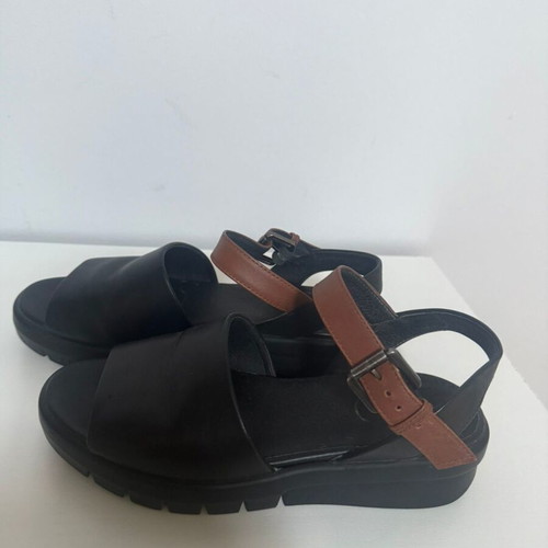 Geox anatomical women's sandals used, two-tone black and brown