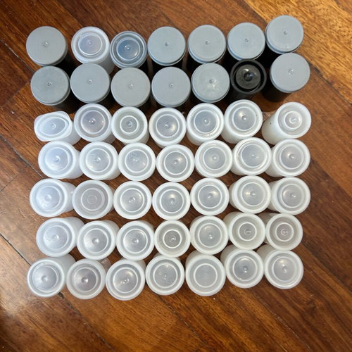 Vintage film canisters like new, pack of 49