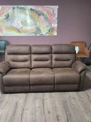 Brown fabric sofa three-seater new