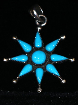 Μενταγιόν Τουρκουάζ Ασήμι 925 Sterling Silver Navajo Καινούργιο