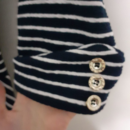 Mini striped dress new, white-blue, size S