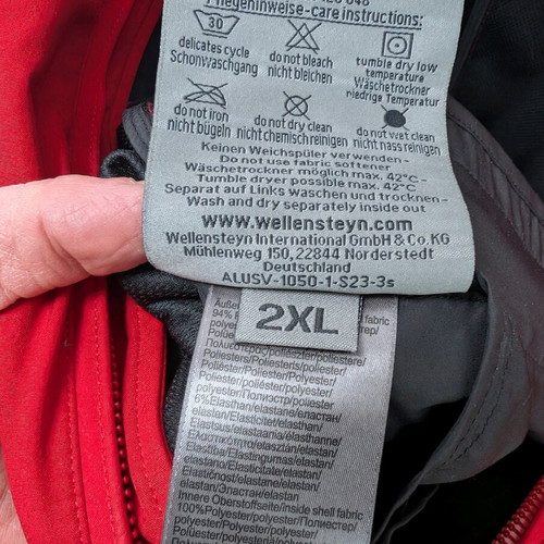 Wellensteyn ALUSV vest as new, size XXL, red