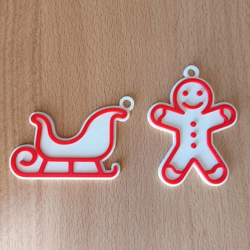 Pack of 14 Christmas ornaments from 3D printer, new