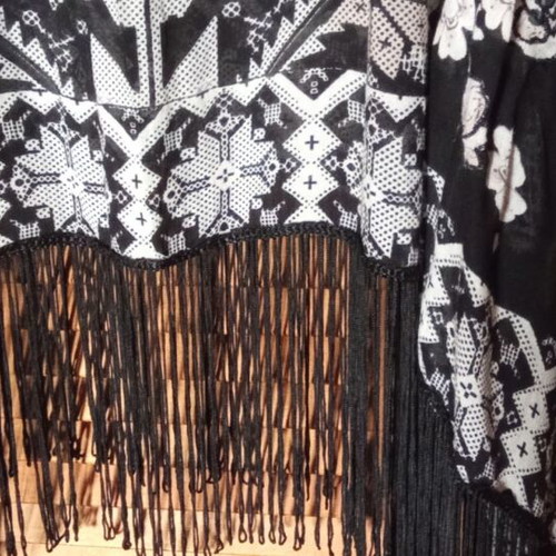 Tally Weijl Poncho Blouse with Black Fringes new