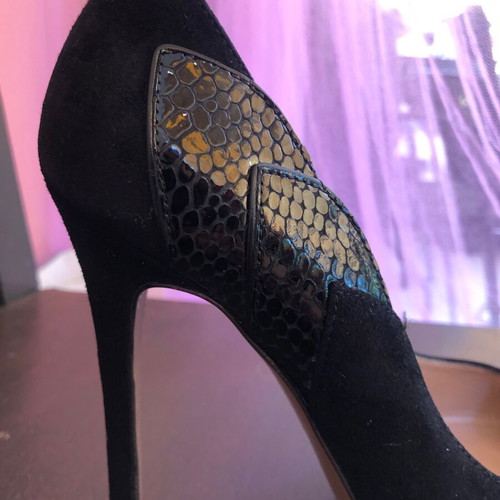 J. Bournazos black suede pumps size 37.5 like new