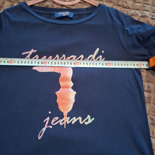 Trussardi Jeans blouse used, blue, size XL