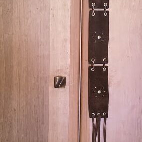 Leather belt like new, brown, size 60
