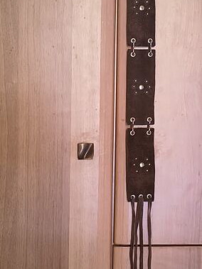 Leather belt like new, brown, size 60