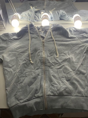 H&M turquoise zip-up hoodie, size S