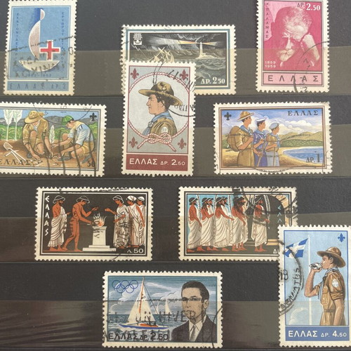 Scouting stamps used, set of 4 with king, 1960-1963